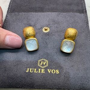 Julie Vos Catalina Gold and Iridescent Earrings